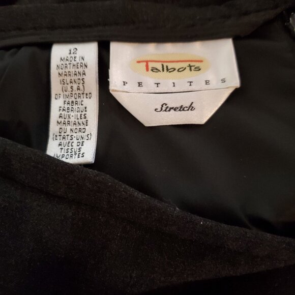 Talbots Petites Stretch Skirt 12P Gray Lined Back Zip Wool Spandex Knee Length - Picture 4 of 8